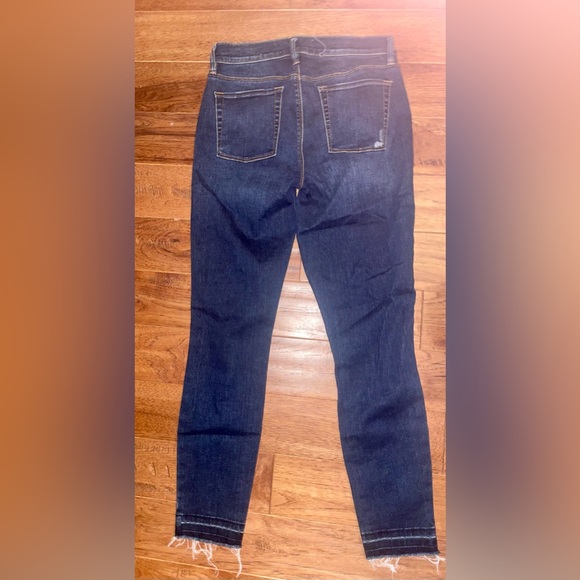 ⭐️Pac sun  25” ankle jeggings dark blue with rips like new - Picture 4 of 7